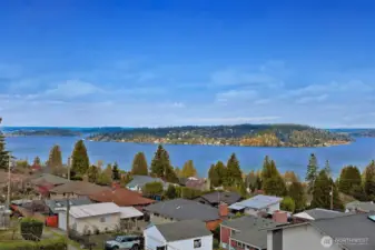 Expansive Lake Washington and neighborhood views