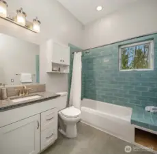 Newly remodeled bathroom. Check out the tile.