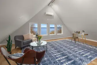 Upstairs bedroom is huge and has a great view.