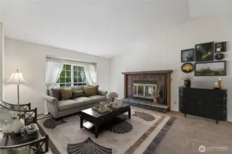 Virtually staged living room.