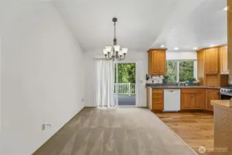 Slider leads out to deck.