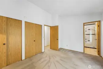 Plenty of closet space in primary bedroom.