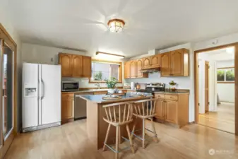 Upstairs kitchen...lots of light here!