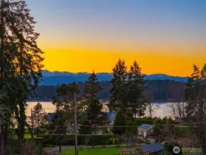 West facing with a beautiful view of the Olympic Mountains and Puget Sound.