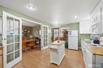 French Doors  from Dining Room to Kitchen