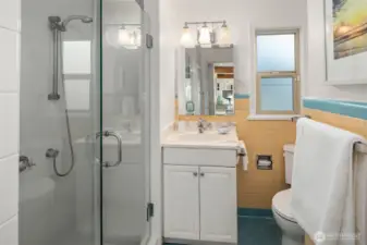 Main Floor 3/4 bathroom between both #1 & #2 bedrooms.