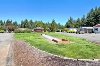 Right across the street is the horseshoe pit and nice gazebo park.