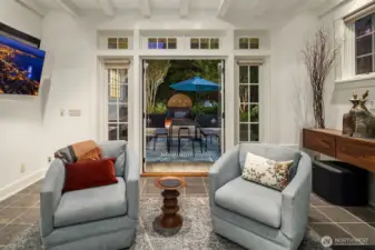 Seamless entrance to the garden is an extension of living space .