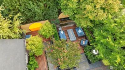 Aerial of garden