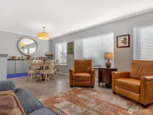 Living room and dining room