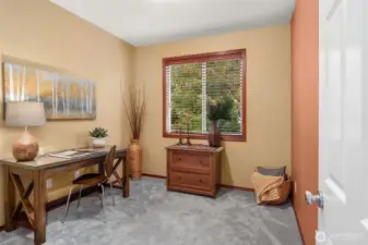 Main Floor 4th Bedroom or office with 3/4 bathroom adjacent.