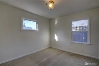 The first bedroom on the main floor at the back of the house.