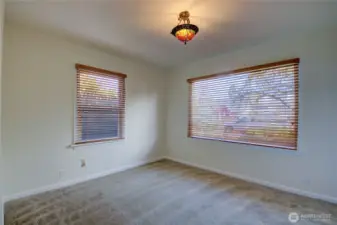 The bedroom at the front of the home.