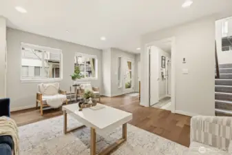 Flexible lower-level space offering endless possibilities for work or play