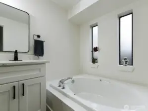 Soaking tub. Skylight too.