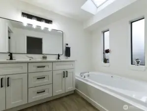 Plenty of cabinets for all your bathroom needs. Deep drawers.