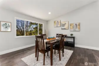 Dining room ideally situated between the kitchen and living room!