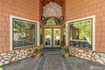 Covered double door entry