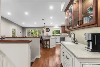 Fabulous kitchen coffee wine bar with below counter fridge to the right