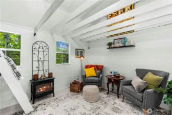 Darling interior of garden shed