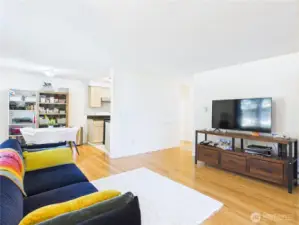 Living room looking to kitchen
