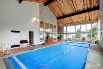 Heated pool inside the clubhouse.