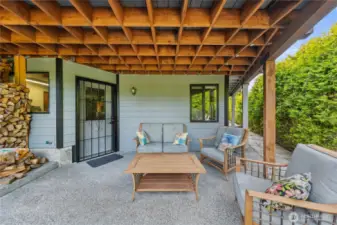 Beautiful covered patio to enjoy the outdoors even on a rainy day!