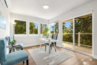 2nd large full Bedroom - Staged as office. Does have closet.