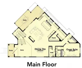 Artist rendering of floorplan in permitting, main floor