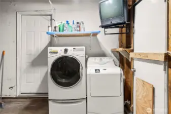 Washer and dryer stay.