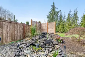 Water feature in backyard