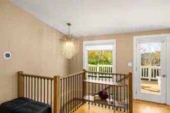 Stairway leads to the daylight basement.