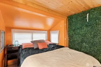 Bedroom located at the rear of the park model.