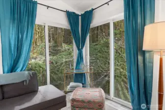 The enclosed Gazebo is built to enjoy the greenspace throughout all seasons.