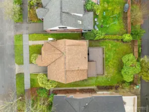 Top down aerial view.