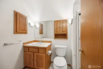 Bathroom with shower located in Bonus Room on the upper level.