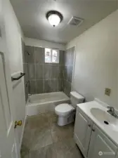 New bath with shower