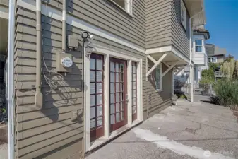 Lower unit entry located at the back of the house