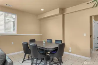 Lower level indoor dining area