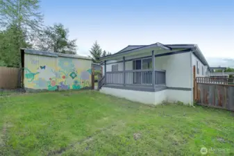 Fully fenced backyard