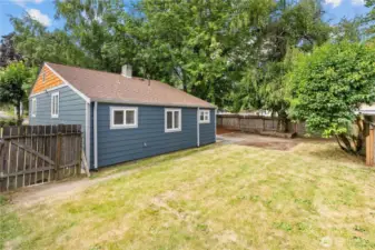 Fully fenced backyard