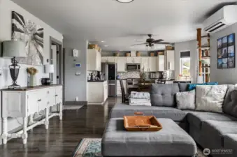 Great room appeal. Flow from one kitchen to family room with ease.