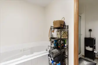 Great jetted/soaker tub. Adjacent shower.