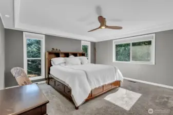 Primary bedroom on the upper level