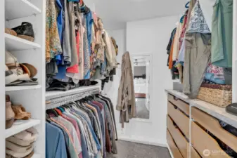 The primary bedroom has a walk-in closet