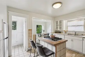 Super functional and CLEAN kitchen, and cute dining room too!