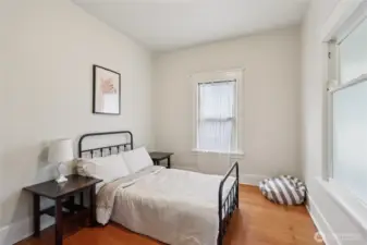 2nd bedroom upstairs sits just off the entry and is adorable.