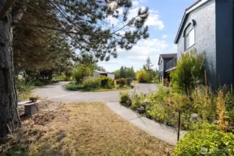 This home has it all with a circle driveway and paved paths around the home... English gardens, fruit trees, berries and raised garden beds.