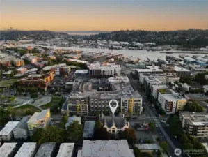 In the center of Ballard, across the street from QFC and 2 blocks from Market.