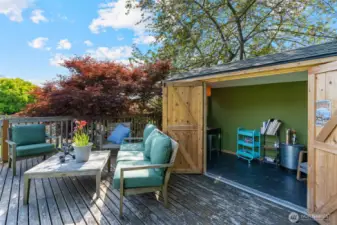 Inside of backyard studio